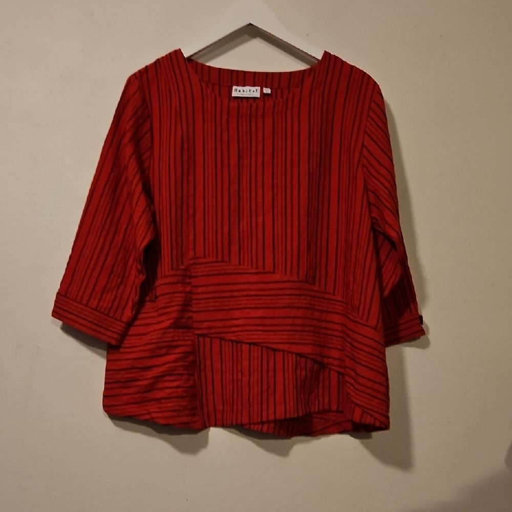 Habitat Red and Black Striped Cotton Tunic